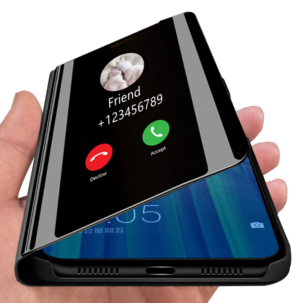Зеркальный чехол для Vivo V11i V5 V5S V7 V79 V20 SE V11 V15 V17 Pro V9 V21 5G Clear View Flip с функцией стойки 360 защита на.