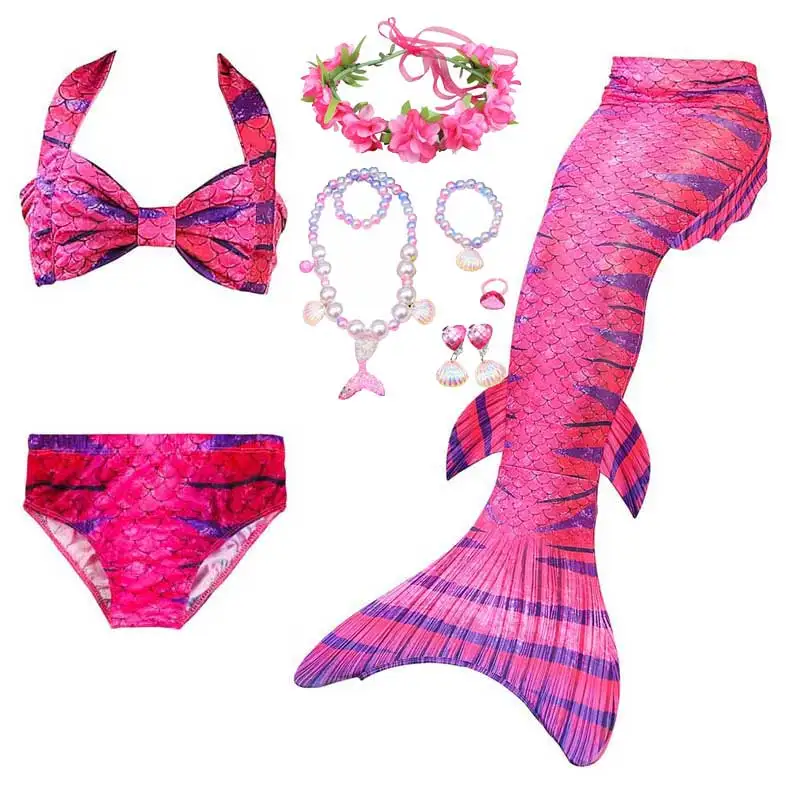 Детская пляжная одежда для бассейна купальный костюм с хвостом Русалочки