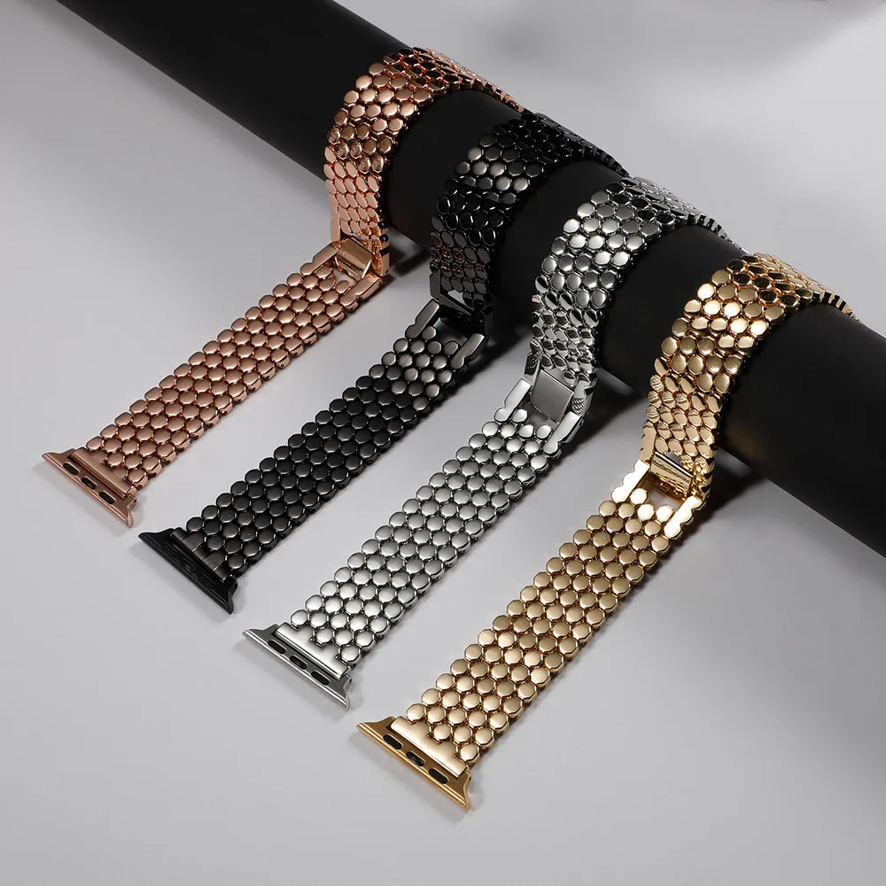 Браслет звеньевой для Apple Watch band 44 мм 40 металлический ремешок iwatch series 6 se 5 4 3 2 42 38