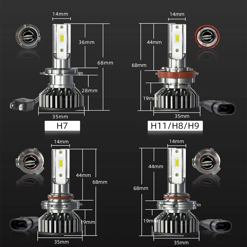 

20000LM 4500K 6000K 8000K 3000K HB3 HB4 9005 9006 H3 H1 H8 H7 H4 H11 H9 9012 Bulb Canbus Led Car Headlight CSP CHIP 110W