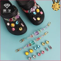 luxury rhinestone chains croc charms designer shoes decaration accessories badg pendant jibb for croc clogs kid girl women gifts