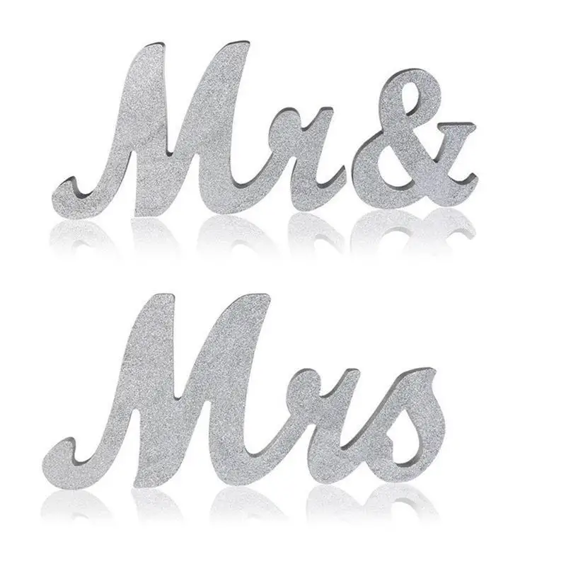 Type B Mr& Mrs знак на заказ Свадебный знак для стола персонализированное белое свадебное оформление фамилия украшение свадебного стола Mr And Mrs знак поставки - Цвет: Type B