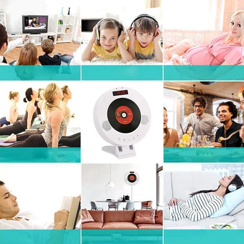 Настенный CD плеер объемный звук DVD Hifi FM радио Bluetooth портативный музыкальный