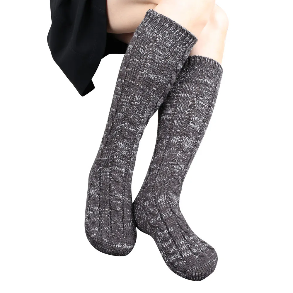 Для женщин Гольфы 2019 модная зимняя теплая шерсть длиной до лодыжек размеры