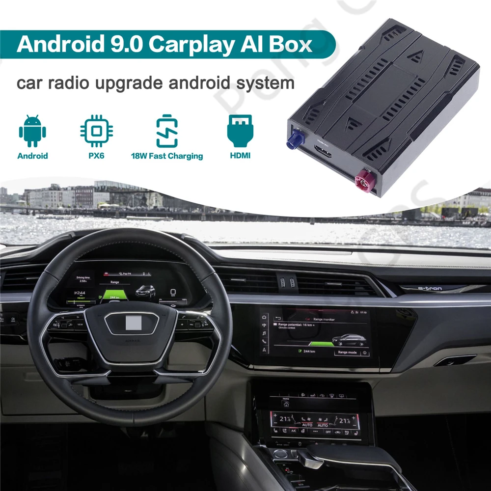 

Новая беспроводная автомобильная приставка Apple CarPlay AI Box Android для Audi e-tron, Универсальный Автомобильный мультимедийный плеер Android 9,0