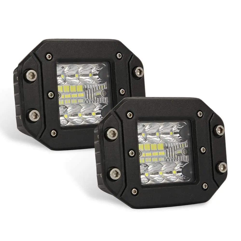 

1 pair Super Bright Embedded Led work Light Bar Three rows 5 inch for 4X4 ATV UAZ Truck 24V 12V off road Car 48W 4800Lm 6000K