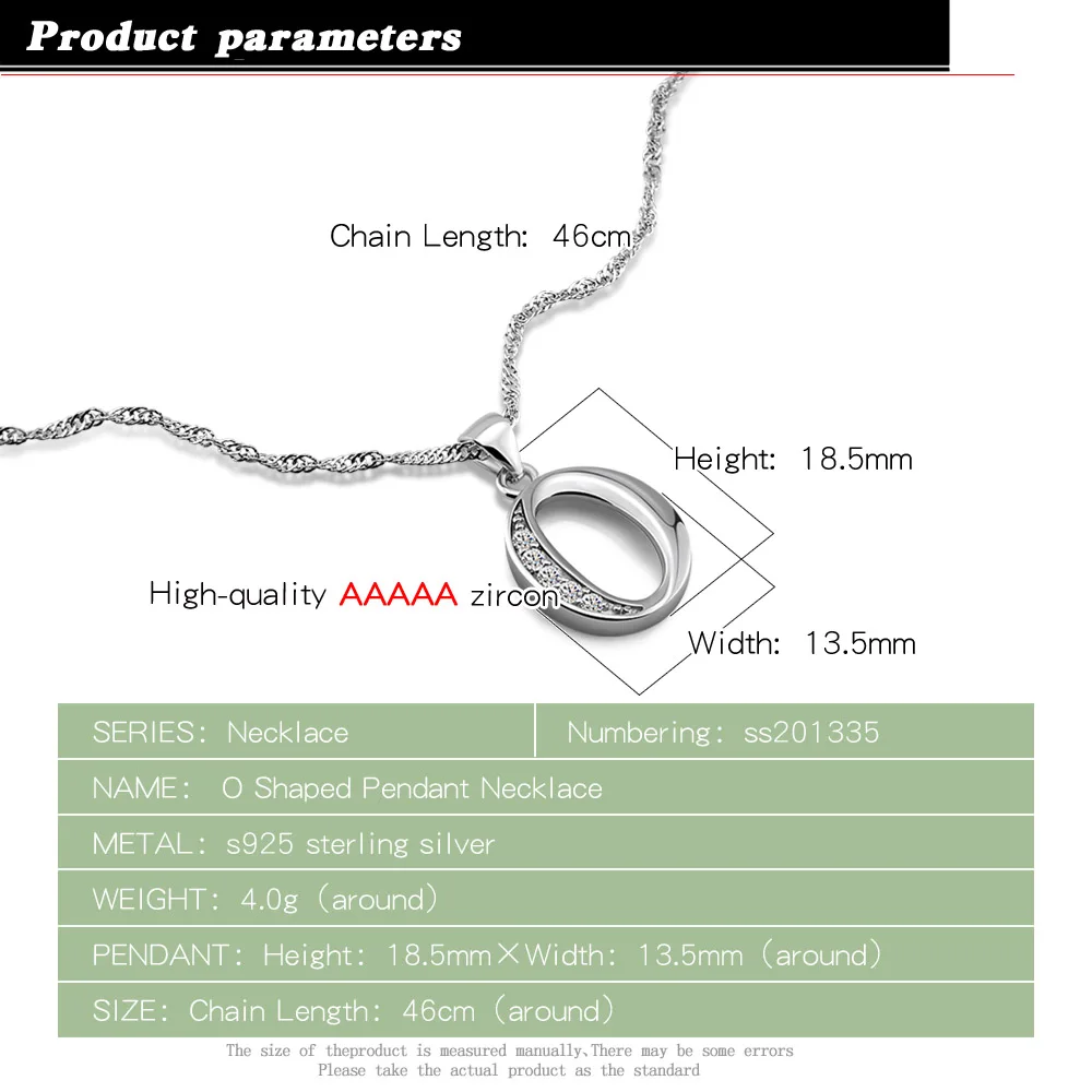 Женское Ожерелье из стерлингового серебра 925 пробы с круглым буквенным кулоном