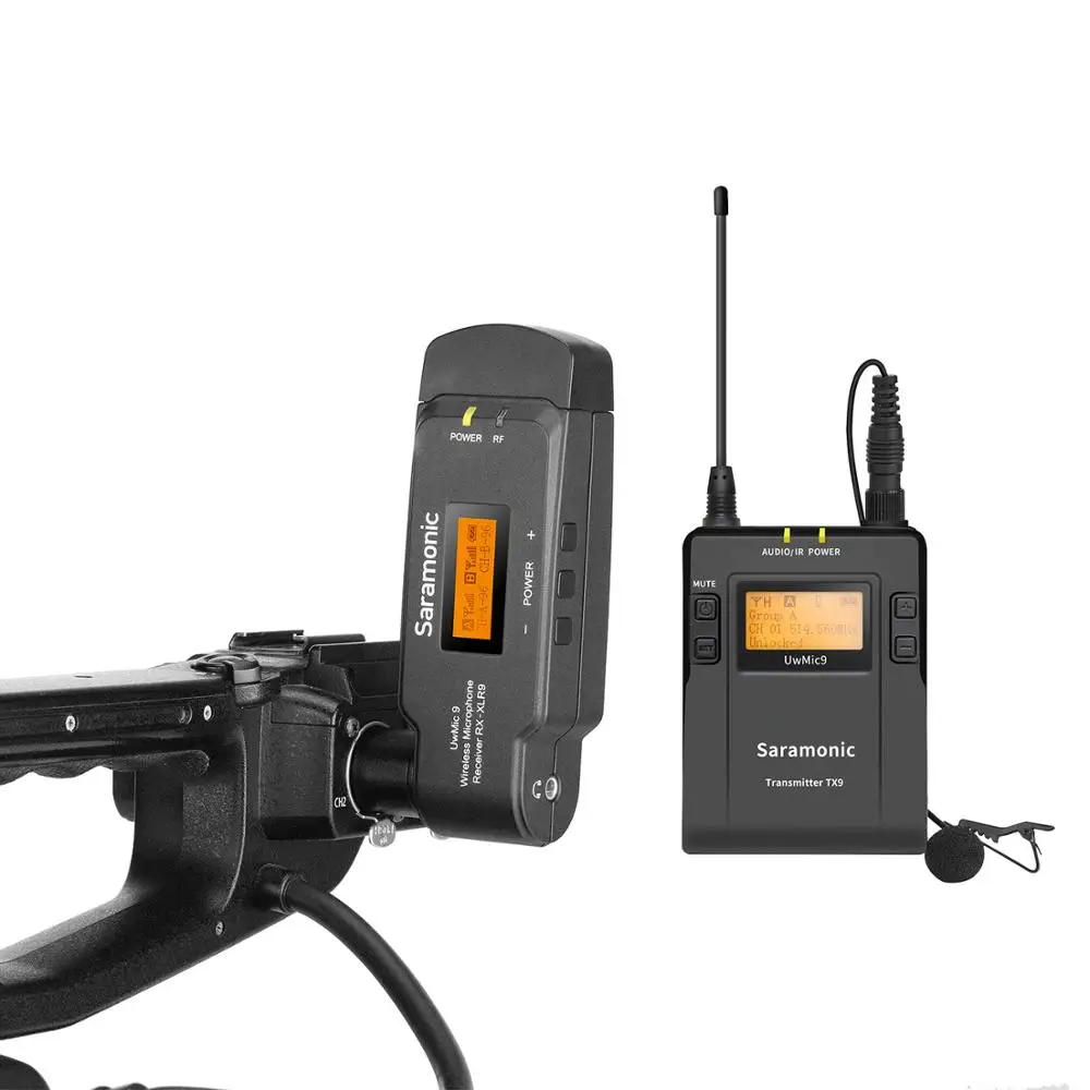Saramonic UwMic9 Kit7 Wireless Lavalier Microphone with Transmitter &amp XLR Battery Grip Receiver for Camera Camcorder | Электроника