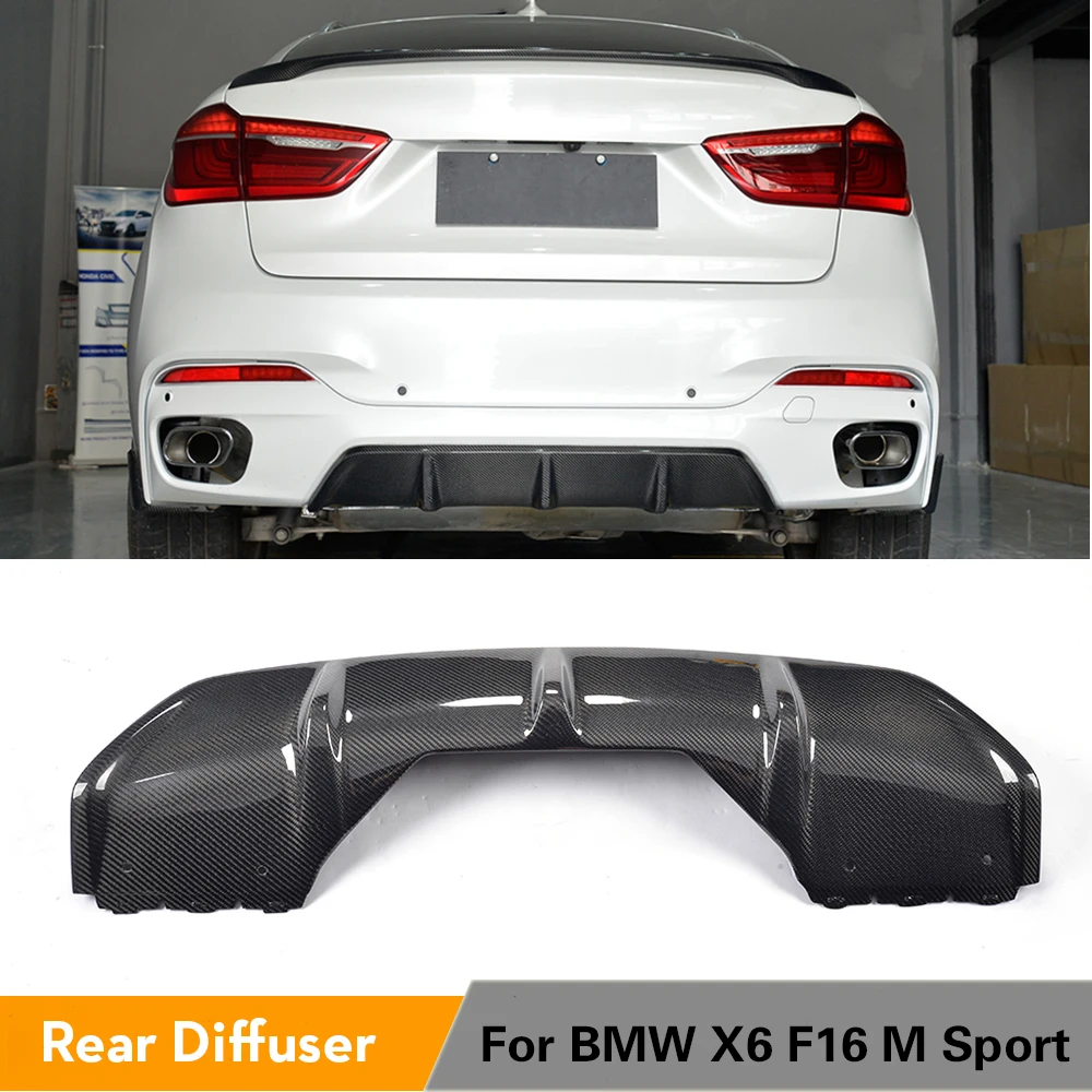 Углеродное волокно задний бампер диффузор спойлер для BMW X6 F16 xDrive35i xDrive50i м Land Rover