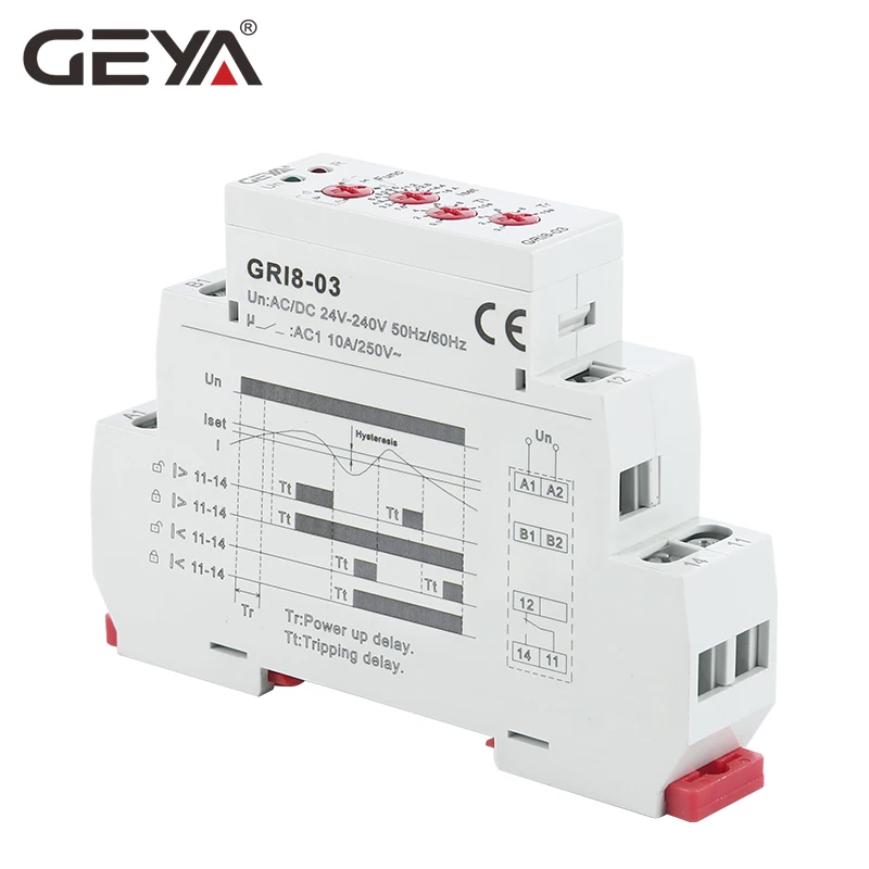 GEYA GRI8 03 перегрузки по току или под постоянный ток Регулируемая реле 0.05A 1A 2A 5A 8A 16A