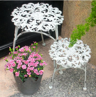 

Outdoor Courtyard Iron Art Retro Green Bird Round Flower Stand Balcony Flower Pot rack Lift The Viaduct Plant Stands Indoor