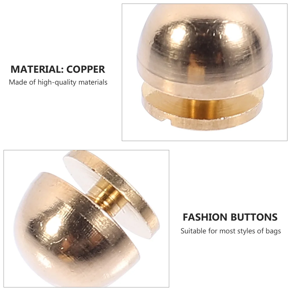 

10pcs Copper Buttons Bag Decorative Studs DIY Leather Bag Buttons Bag Decors