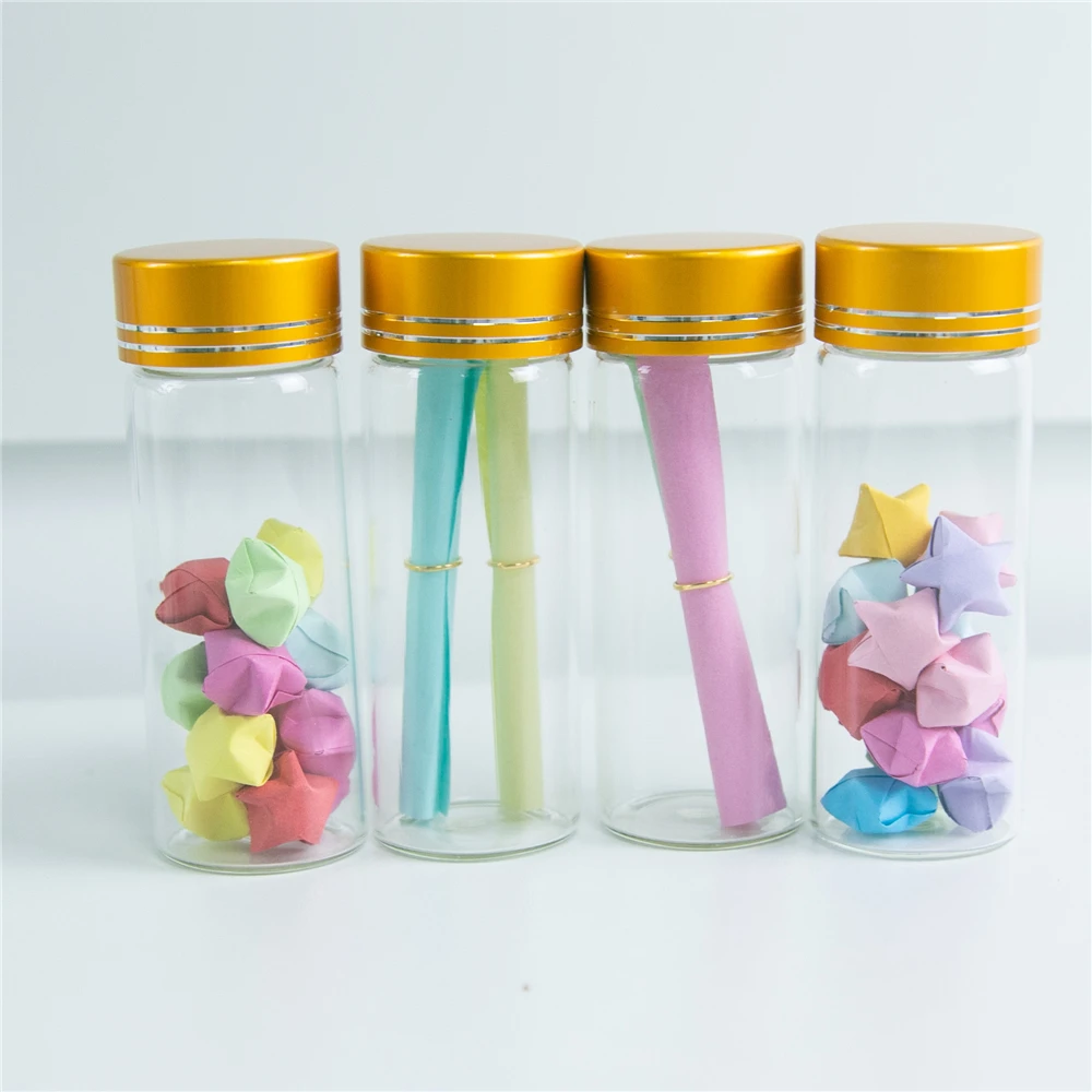 Милые прозрачные стеклянные бутылки 50 шт. 40 мл пластиковая крышка с винтом