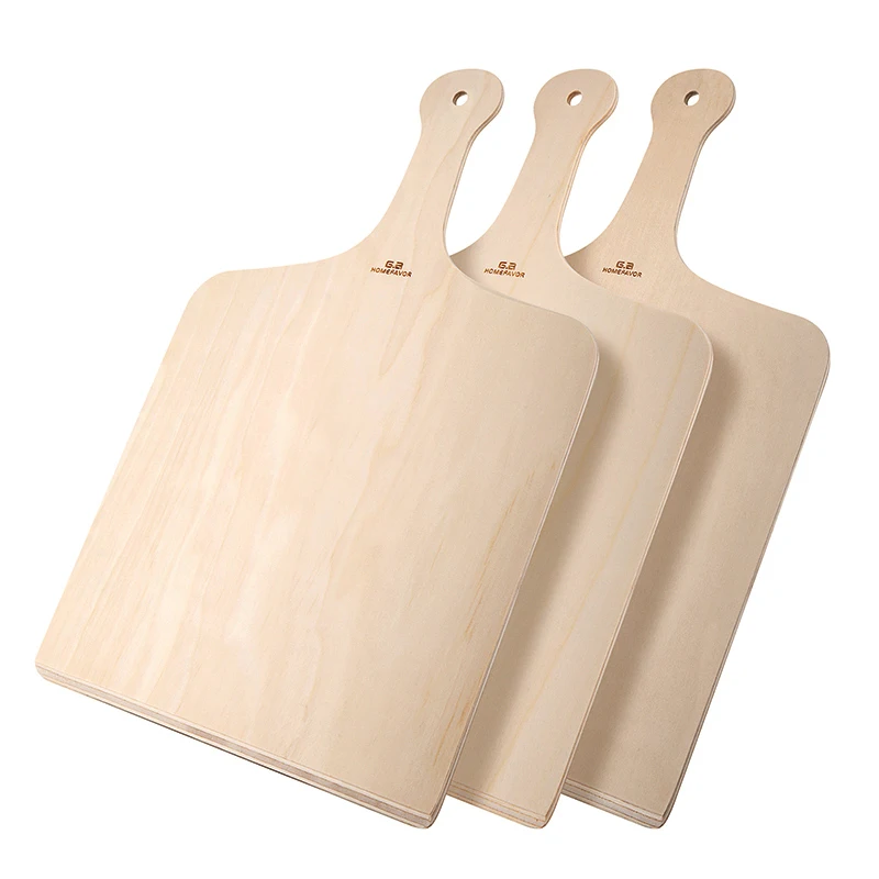 Wooden Pizza Peel 3 Pcs Board Paddle Bread Fruit Cutting Kitchen Shovel Spatula Tool | Дом и сад
