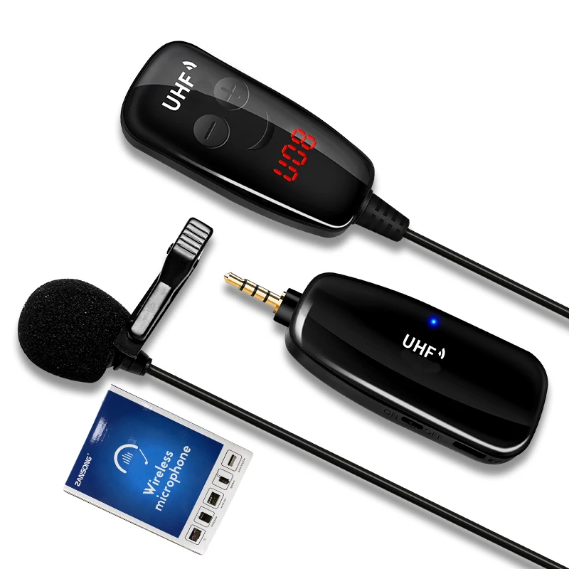 

Беспроводной микрофон V30U UHF, петличный портативный мини-микрофон на клипсе, приемник-передатчик для Youtube, интервью, телефона, ПК