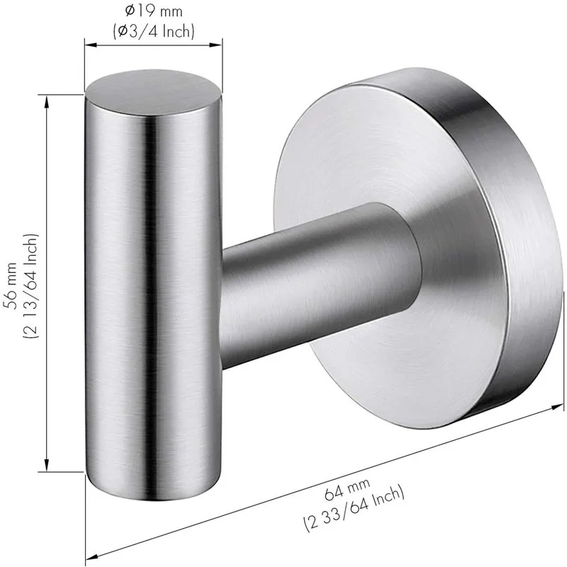 

Circle Stainless Steel Black Chrome Brushed Gold Nickel Bathroom Kitchen Bedroom Hardware Pendant Clothes Wall Hook