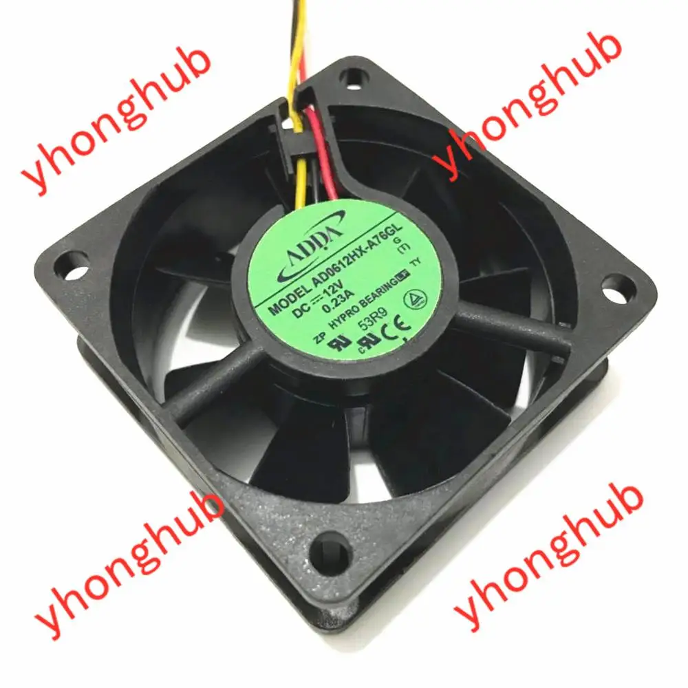 ADDA AD0612HX A76GL DC 12V 0.23A 60x60x25 мм 3 Провода Сервер вентилятор охлаждения|Кулеры и системы