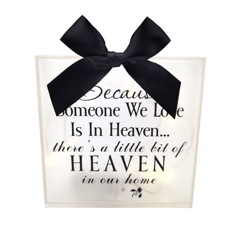 

Home Decoration Figurines Miniatures Someone We Love Is In Heaven Luminous Memorial Blocks Ornament