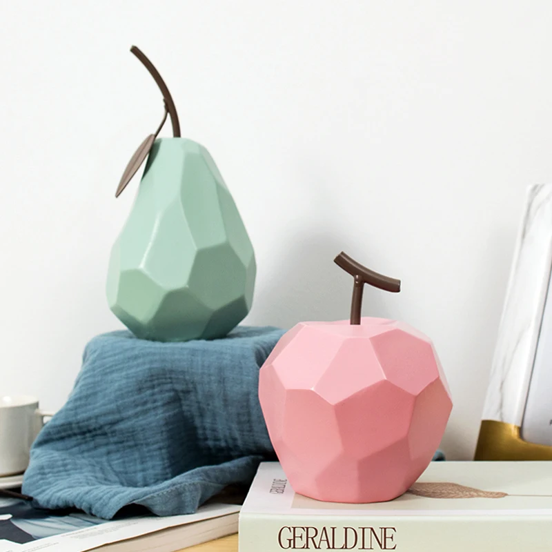 

Home Decoration Resin Origami Apple Pear Ornaments Minimalist Living Room Decoration Model Room Fruit Figurines Oranment