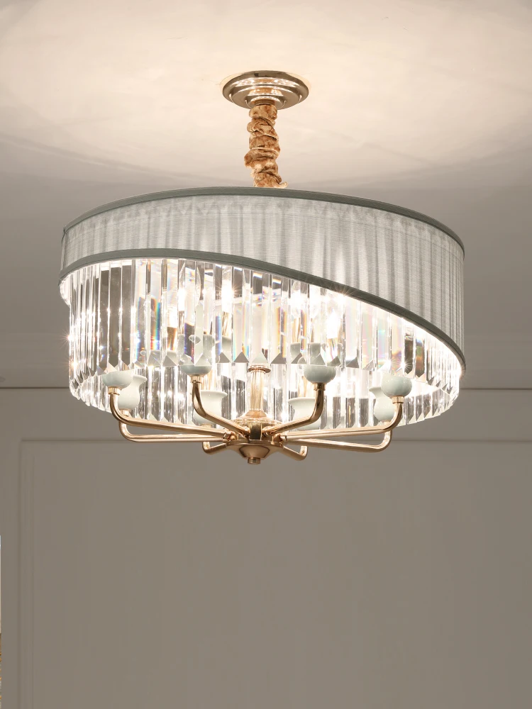 

Bedroom lamp warm and romantic master bedroom room lamp light luxury simple creative restaurant crystal lamp American lamps