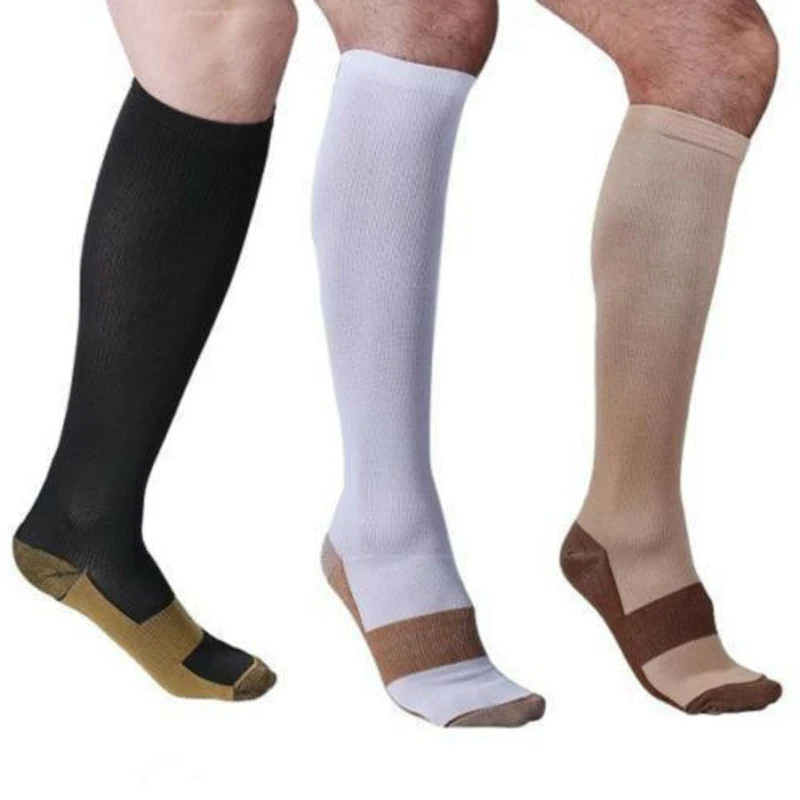 

New Fashion Unisex Copper Compression Socks 20-30mmHg Graduated Support Mens Womens S-XXL Adult Sports Socks Soccer Socks