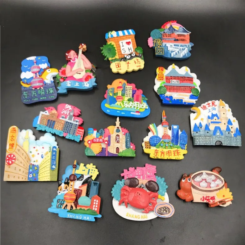 

Наклейка на холодильник Shanghai Yuyuan, Восточный жемчужный город, храм бога, Нанкин-дорога, туристический сувенир, Магнитный Магнит на холодильн...