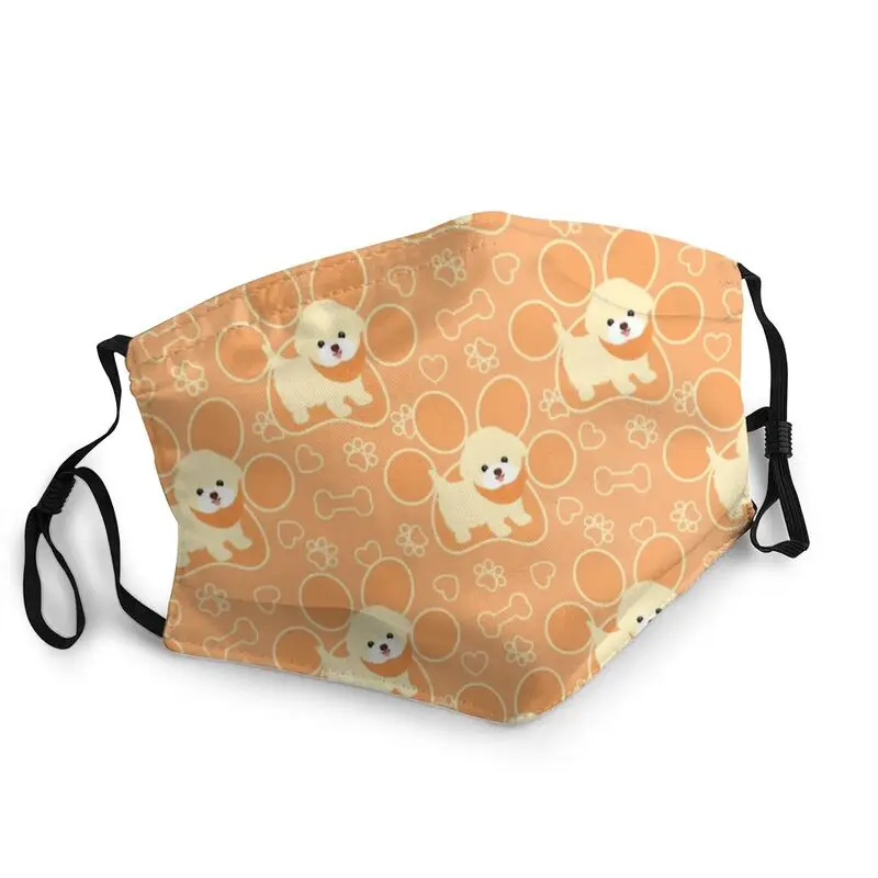 

Милая маска Bichon Frise для щенков, моющаяся унисекс маска для лица для взрослых, маска для собак, домашних животных, пылезащитный дымчатый защит...