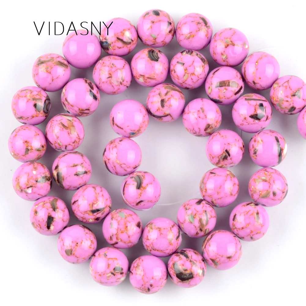 Высококачественный натуральный розовый красный корпус бирюзовый камень бусины