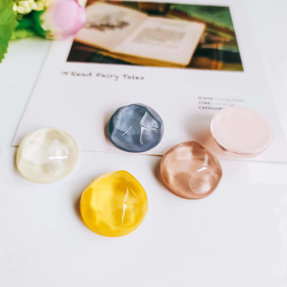 Resin Plastic Cabochon Round Flat Back Base Jewelry Component Diy Handmade Material 10pcs