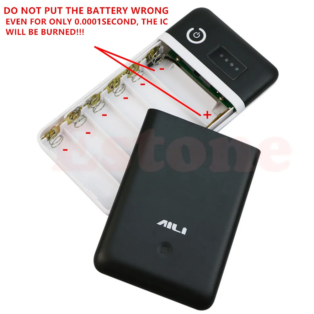 

Free Welding 6 Section 18650 Mobile Power Battery Box 3.6V 5V 6V 9V 12V Power Adapter 9V Bank Case DIY