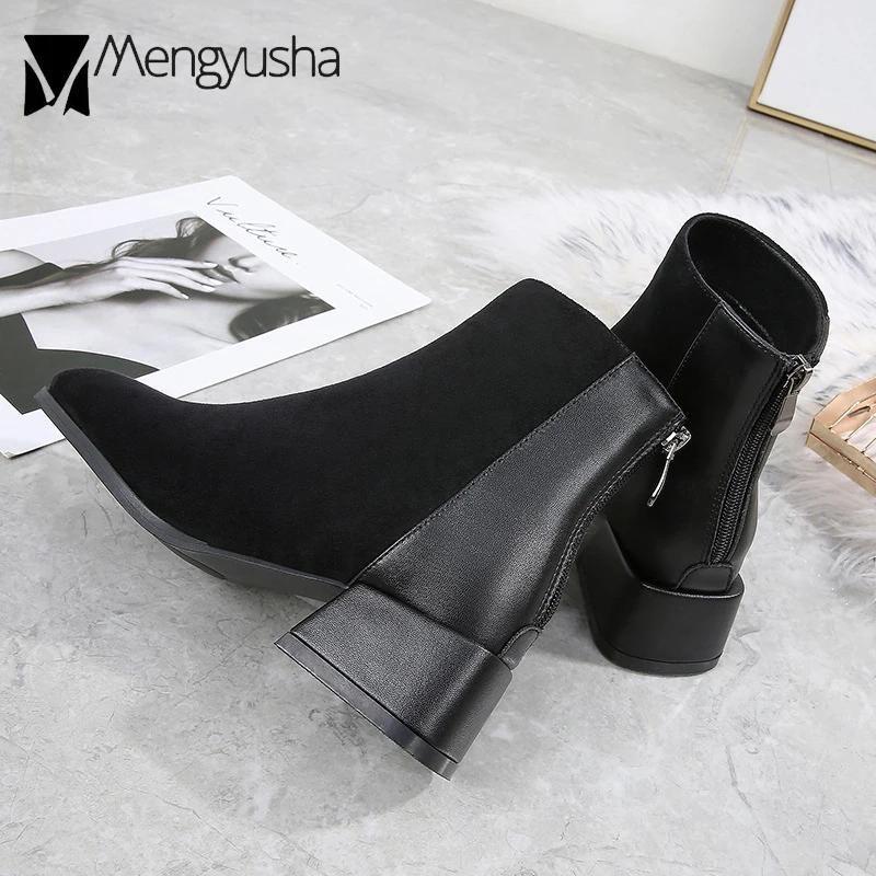 Обувь на плюшевой подкладке зимние сапоги для женщин из кусков меховая отделка