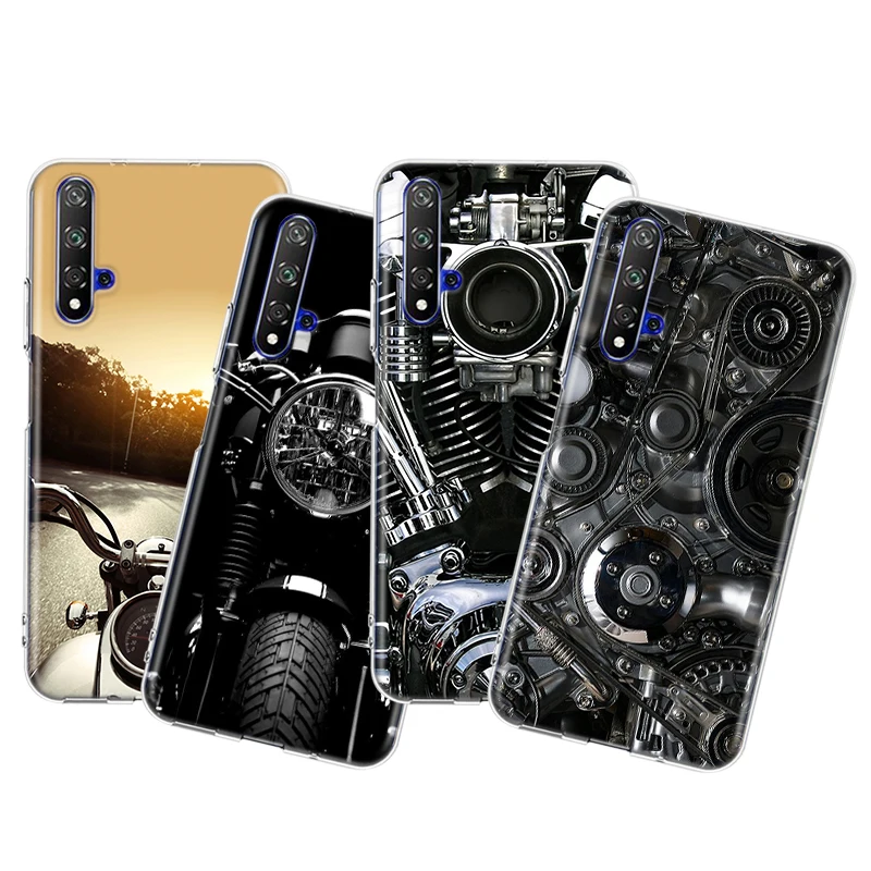 

Hot Coolest Motorcycles Silicone Cover For Honor 20 30 20S 20E 30i 30S V20 V30 Lite Pro Plus 5G Transparent Phone Case