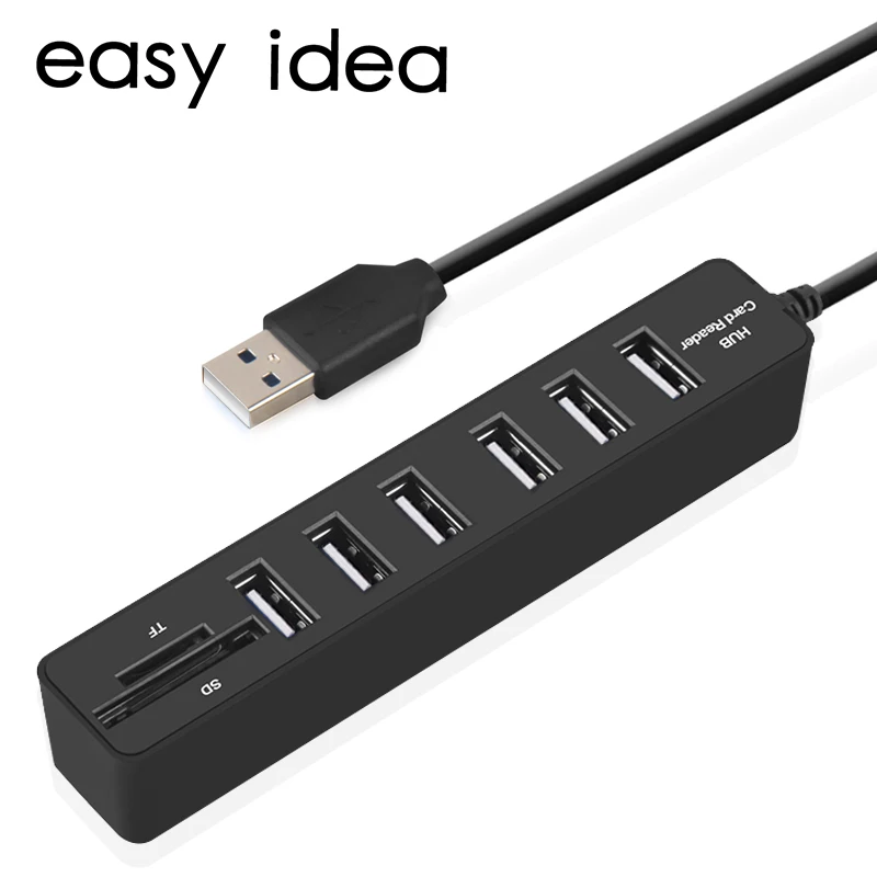 Usb-хаб Combo USB 2,0 концентратор мульти USB Высокоскоростной разветвитель портативный порт 3/6 SD/TF кард-ридер для ноутбука ПК компьютера