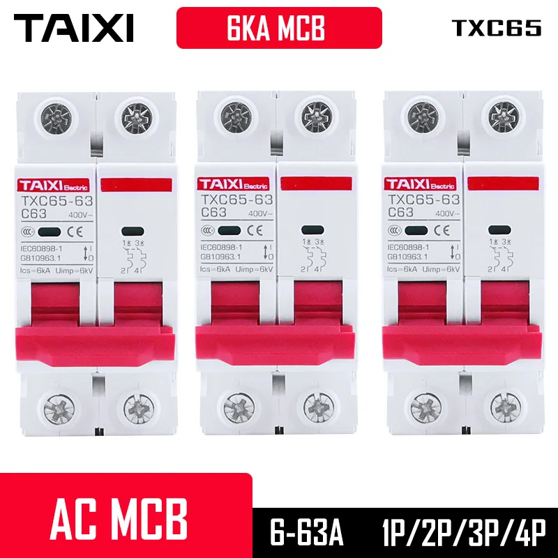 Автоматический выключатель CE CB MCB TX C65 6KA главный 2P 10A 16A 25A 32A AC 220 В 230 в 240 мини защита