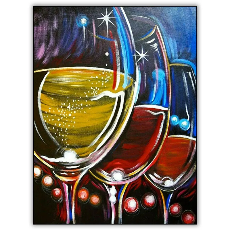 

Red Wine Glass 5d Diamond Painting Full Drill Square Diamond Mosaic Embroidery Cross Stitch Kit Diamant Painting Bar Decoration
