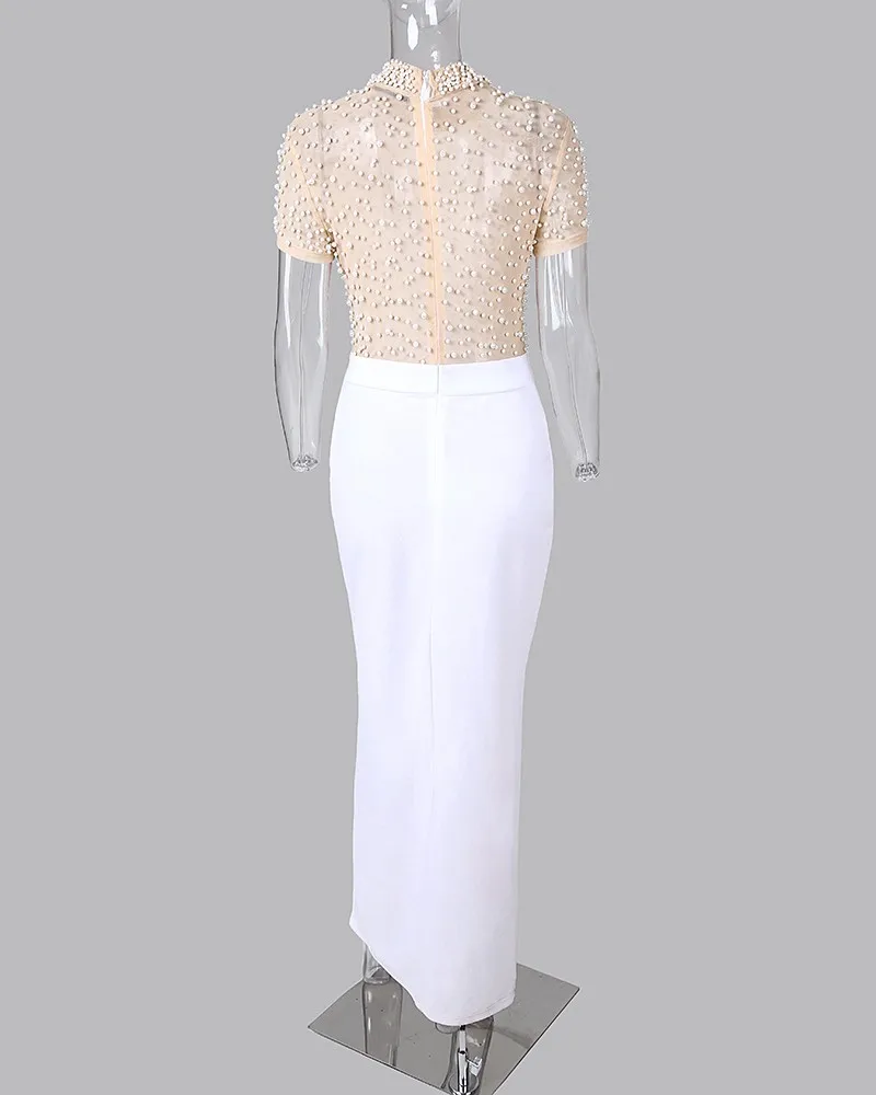 Женское платье с имитацией груши Desiagn прозрачное Сетчатое бисером и разрезом