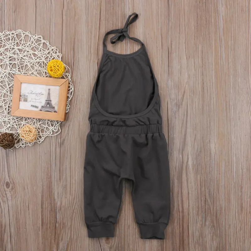 Хлопковый комбинезон на лямках для маленьких девочек штаны шаровары летняя