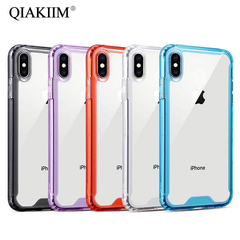 Прозрачные противоударные чехлы-бамперы карамельных цветов для iPhone 11 Pro Max XR XS X 10 8