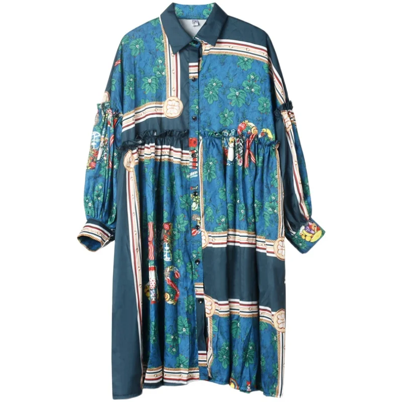 

Vefadisa Vintage Women Temperament Dress 2021 New Women Flower Printed Dress Female Spring Elegant Dress ZQY724B