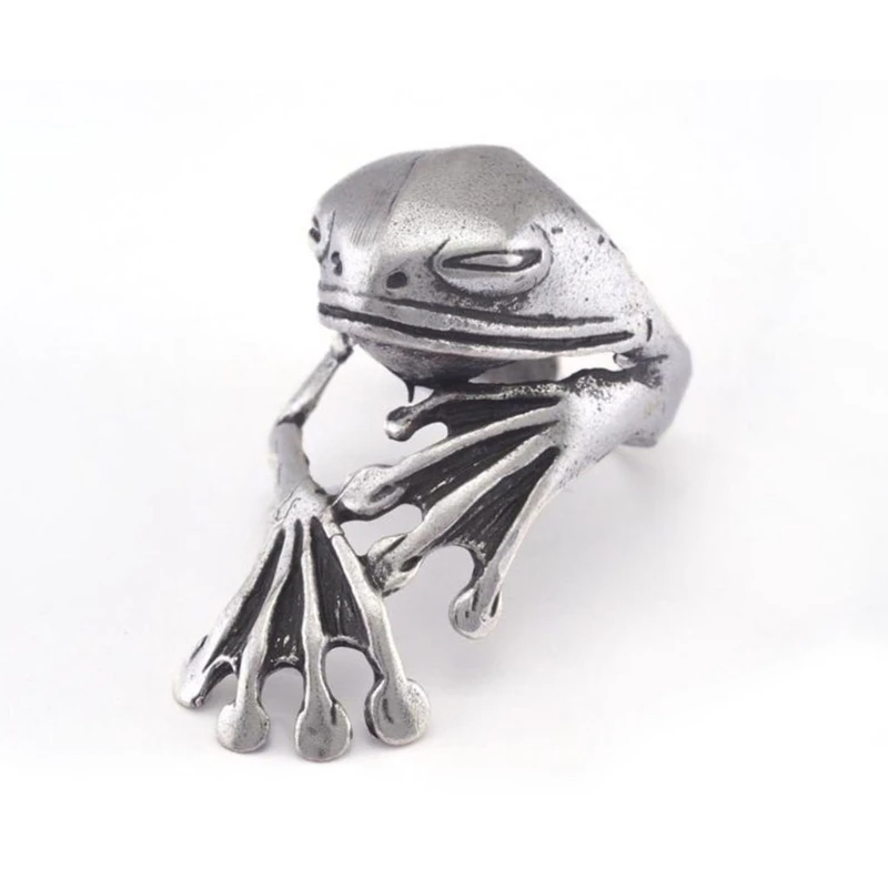 

Frog Ring Women Men Silver Retro Creative Personality Ring Jewelry
