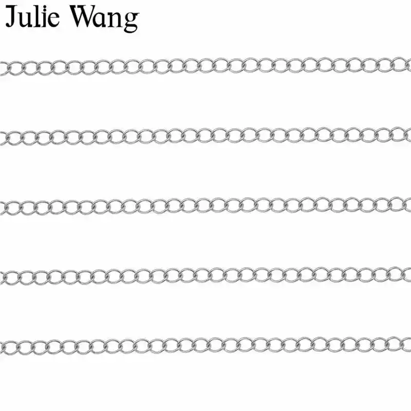 Цепочка Julie Wang из нержавеющей стали 1 метр цепочка золотого и белого цветов для