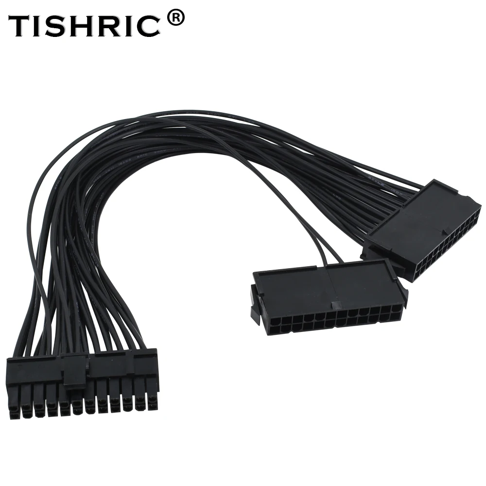 TISHRIC PC Block Synchronizer 24 Pin Power Supply Adapter ATX 20+4 24Pin Dual Psu Extension Cable | Компьютеры и офис