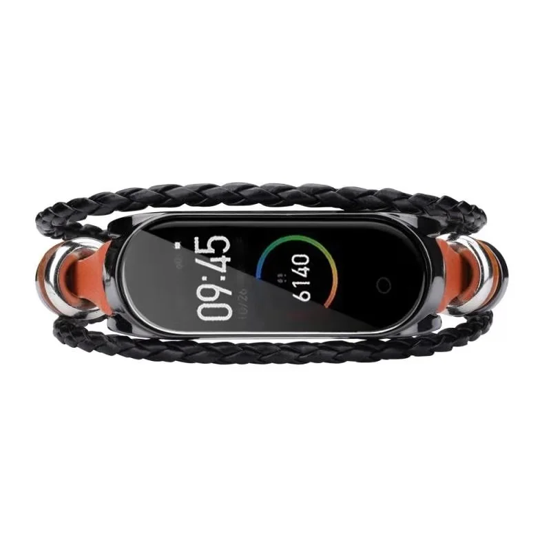 Mi Band 3 4 металлический ремешок для Xiaomi mi Band 4 3 браслет из натуральной кожи mi band 4 3 браслеты Pulseira