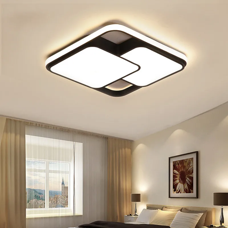 Прямоугольная/квадратная современная светодиодная Люстра для гостиной спальни