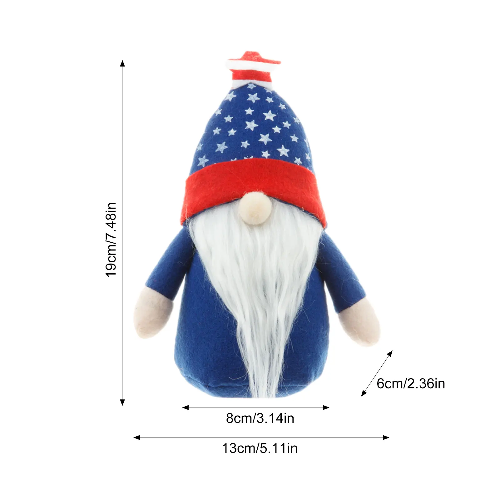 

1Pairs Patriotic Gnome Doll Plush Animals Dwarf Plush Doll Lucky Clover Bunny Faceless Doll Decorations Holiday Gifts Household
