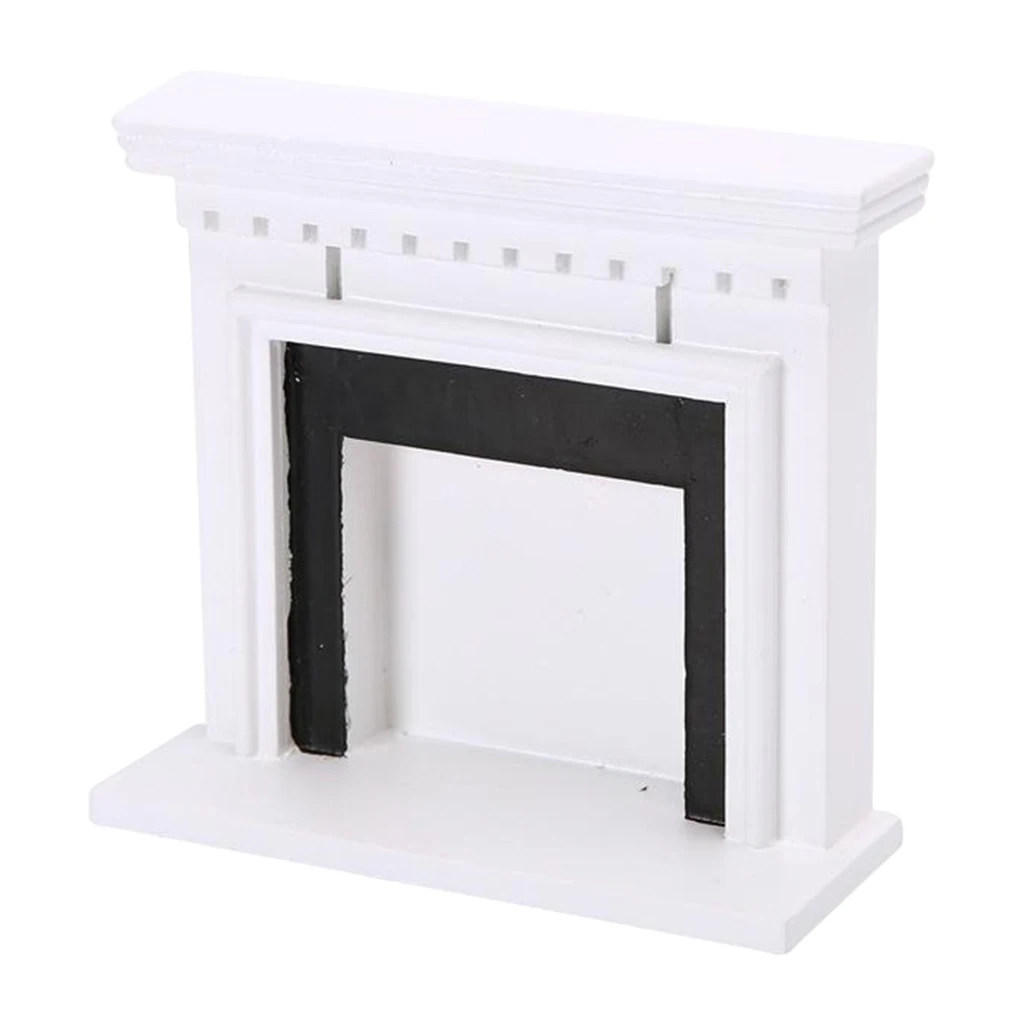 

Wooden Dollhouse Furniture 1/12 Scale Miniature Mini Vintage White Fireplace Exquisite Model Decoration Accessory