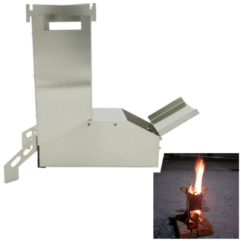 Lixada дровяная печь Легкая Складная плита горящая из нержавеющей стали ракетная