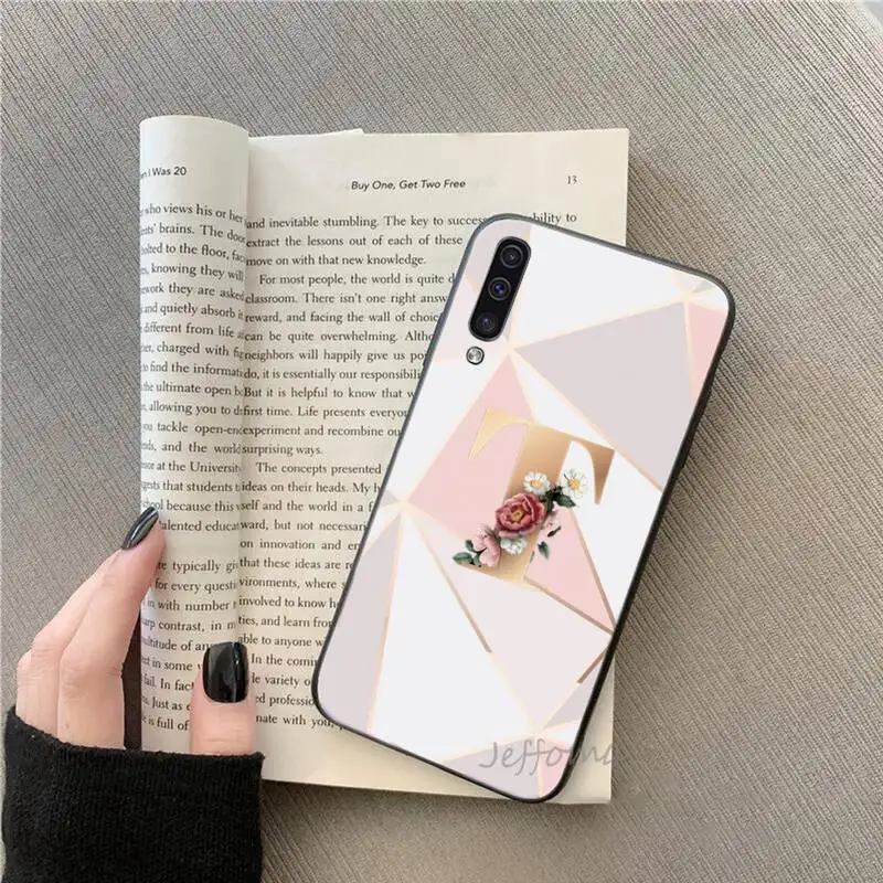 Цветок 26 Название Буквы первоначальный мраморный чехол для телефона Samsung Galaxy A 3 6 7