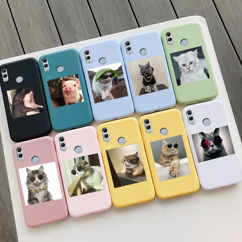 

For Honor 10 Lite Case Cute Kitten Phone Case Black Edging Flower Soft Silicone TPU Shell For HUAWEI Honor 10 Phone Case Cover