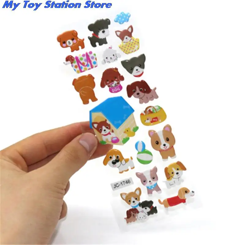 Cute 3D Cartoon Animal PVC Bubble Puffy Stickers Kids Girl Boy Dinosaurs Classic Toys School Teacher Reward 5 Sheets | Игрушки и хобби